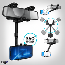 Cargar imagen en el visor de la galería, SOPORTE DE CELULAR RETROVISOR 360° – Usa GPS Seguro, Sin Distracciones