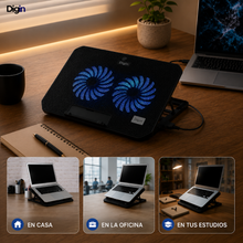 Cargar imagen en el visor de la galería, BASE SOPORTE REFRIGERANTE PARA LAPTOP - Máxima Refrigeración, Más Rendimiento
