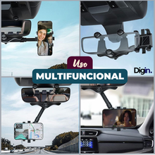 Cargar imagen en el visor de la galería, SOPORTE DE CELULAR RETROVISOR 360° – Usa GPS Seguro, Sin Distracciones

