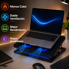 Cargar imagen en el visor de la galería, BASE SOPORTE REFRIGERANTE PARA LAPTOP - Máxima Refrigeración, Más Rendimiento
